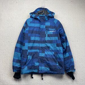 Y2K O'Neill 10K Insulated Ski / Snowboard Jacket Youth Sz 12 Blue Color block